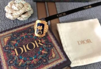 Dior Gold-Black Statement Ring