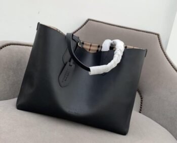 Burberry Grainy Haymarket House Check Leather Tote